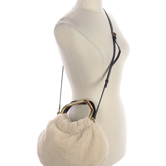 STAUD Camille Shearling Crossbody Bag - Picture 1 of 6
